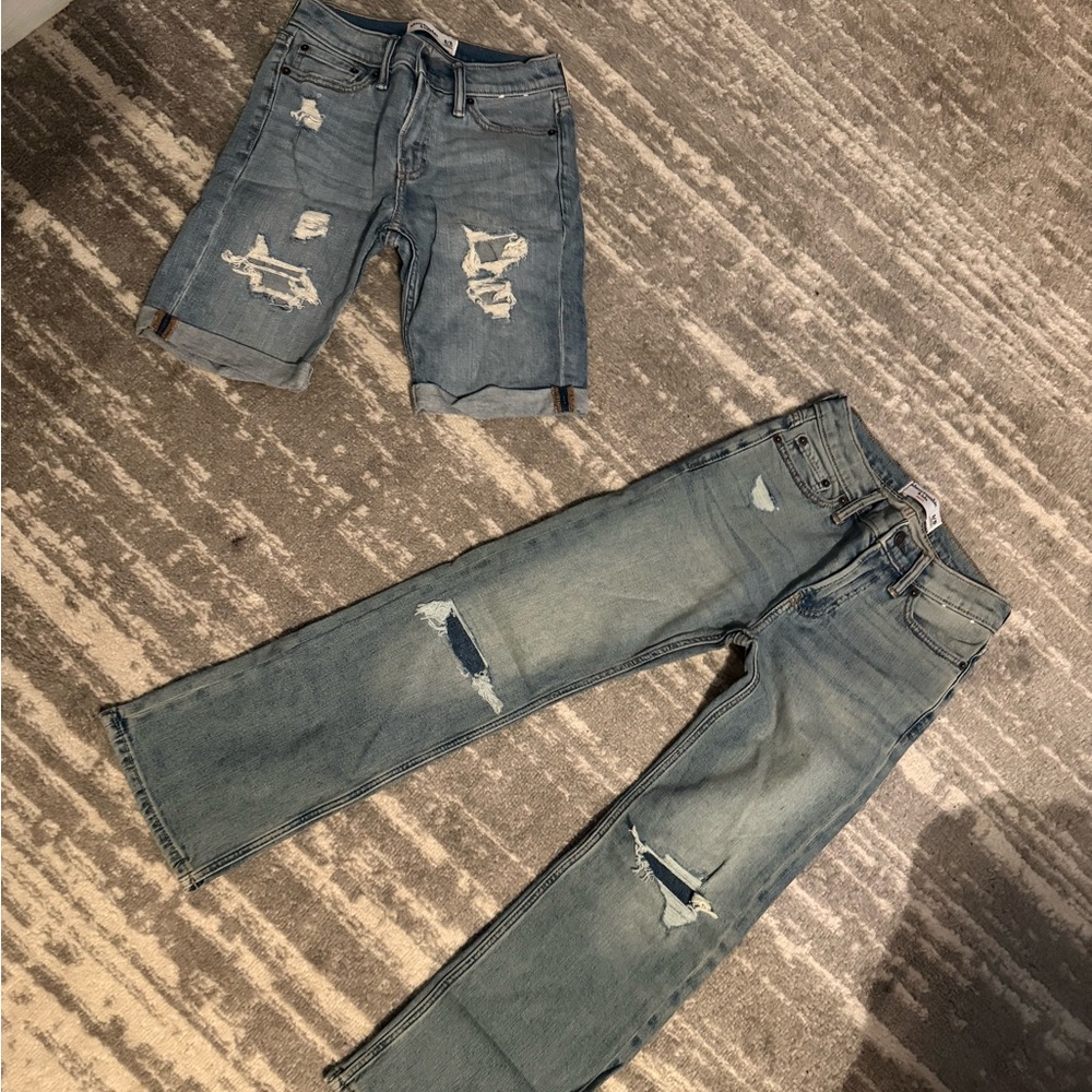 Abercrombie Kids Distressed Blue Jeans Set